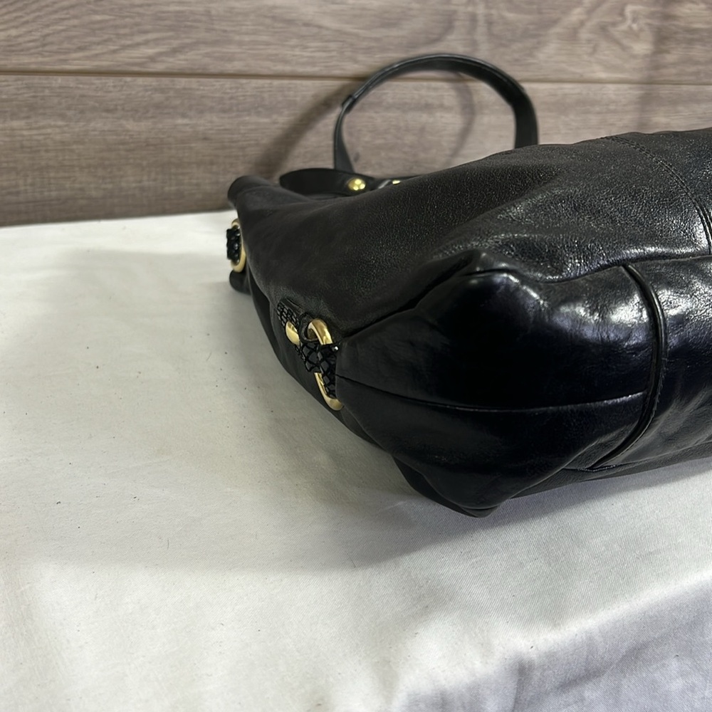 Coach Black Leather Satchel with Gold Hardware - Picture 8 of 13